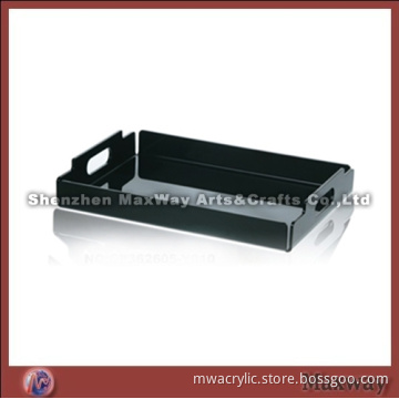 Black Square High Grade Acrylic Tray with Handle
